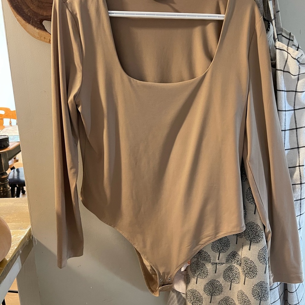 Dynamite Camel Long Sleeve Bodysuit